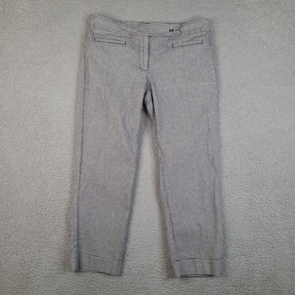 Ann‎ Taylor Loft Pants Size 6 Black White Marisa Ankle Cropped Cotton Blend